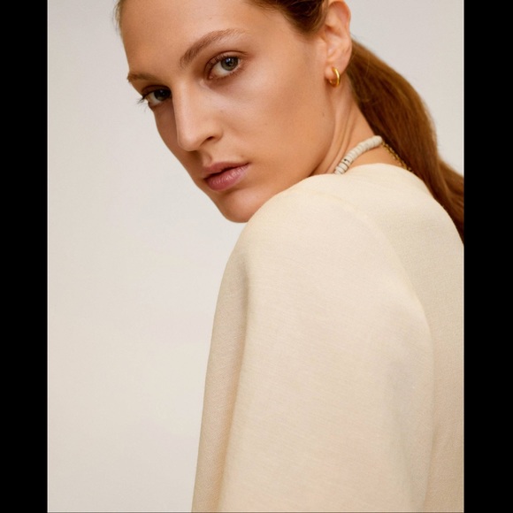 MANGO Buttoned wrap dress in Ecru - Picture 7 of 13